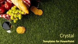  Presentation with green nature - Presentation featuring picnic-basket-with-food background and a tawny brown colored foreground