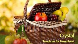  Presentation with guava fruits fresh green fruit - Amazing presentation theme having picnic basket with fruits backdrop and a tawny brown colored foreground