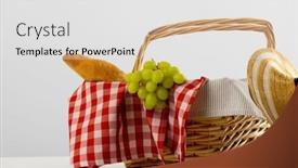  Presentation with food red - Presentation theme enhanced with picnic-basket-with-red background and a light gray colored foreground