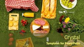  Presentation with green nature - PPT layouts consisting of picnic-basket-with-vichy-cloth background and a tawny brown colored foreground