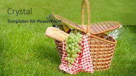  Presentation with grape - PPT layouts with picnic-basket-with-wine-grape background and a gold colored foreground
