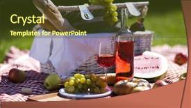  Presentation with picnic - PPT layouts featuring picnic basket background and a tawny brown colored foreground