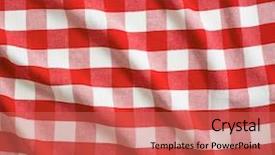  Presentation with linen - Beautiful PPT layouts featuring picnic blanket - red and white linen tablecloth backdrop and a coral colored foreground