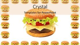  Presentation with floral border over white - Slides enhanced with picnic border - appetizing cheeseburger isolated over white background and a yellow colored foreground