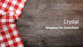  Presentation with napkin - Colorful PPT theme enhanced with picnic border - checkered napkin on wooden background backdrop and a gray colored foreground