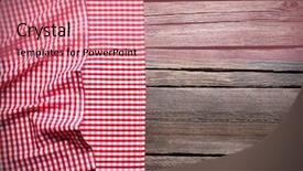  Presentation with napkin - PPT layouts enhanced with picnic border - checkered napkin on wooden background background and a  colored foreground