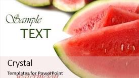  Presentation with space - PPT layouts with picnic border - freshly sliced watermelon on white background and a lemonade colored foreground