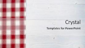  Presentation with tablecloth - Colorful PPT layouts enhanced with picnic border - red folded tablecloth over old backdrop and a white colored foreground