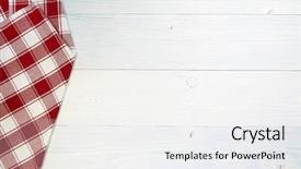  Presentation with picnic - Amazing PPT theme having picnic border - red folded tablecloth over old backdrop and a white colored foreground