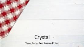  Presentation with tablecloth - Beautiful presentation theme featuring picnic border - red folded tablecloth over old backdrop and a white colored foreground