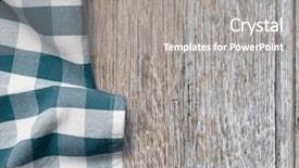  Presentation with picnic - Slide deck enhanced with picnic cloth over old wooden background and a gray colored foreground