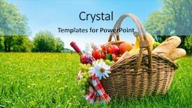  Presentation with picnic - PPT theme with picnic setting on meadow background and a arctic colored foreground