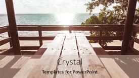  Presentation with west - Cool new PPT theme with picnic-site-on-sea-coast backdrop and a coral colored foreground