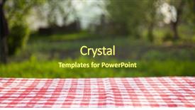  Presentation with picnic table and food - Slides having picnic table in the garden background and a  colored foreground