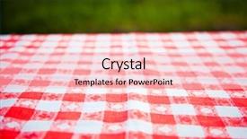  Presentation with picnic table and food - Slides featuring picnic table in the garden background and a  colored foreground