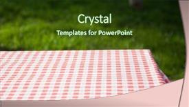  Presentation with picnic table and food - PPT theme enhanced with picnic table in the garden background and a  colored foreground