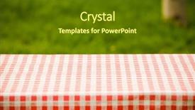  Presentation with picnic table and food - Cool new slides with picnic table in the garden backdrop and a tawny brown colored foreground