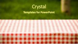  Presentation with picnic - Colorful presentation theme enhanced with picnic table in the garden backdrop and a  colored foreground