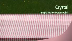  Presentation with picnic table and food - Slide set having picnic table in the garden background and a  colored foreground
