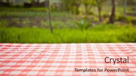  Presentation with picnic table and food - Presentation theme with picnic table in the garden background and a lemonade colored foreground
