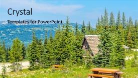  Presentation with british columbia - PPT theme having picnic table in manning park british columbia canada background and a light blue colored foreground