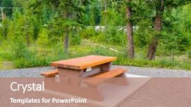  Presentation with british columbia canada - Audience pleasing slide deck consisting of picnic table in manning park british columbia canada backdrop and a coral colored foreground
