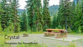  Presentation with british columbia canada - Beautiful theme featuring picnic table in manning park british columbia canada backdrop and a mint green colored foreground