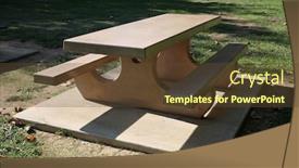  Presentation with public - Beautiful slide set featuring picnic table park lunch table table picnic table outside in a public park backdrop and a tawny brown colored foreground