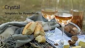  Presentation with wine cheese - Presentation theme with picnic theme - rose wine cheese background and a violet colored foreground