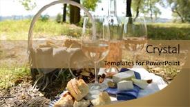  Presentation with wine cheese - Audience pleasing presentation consisting of picnic theme - rose wine cheese backdrop and a gold colored foreground