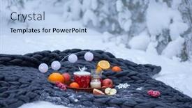  Presentation with hot tea - Audience pleasing theme consisting of picnic-with-hot-tea backdrop and a light blue colored foreground