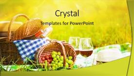  Presentation with grape vine wine grapes - PPT layouts enhanced with picnic with wine and grapes background and a  colored foreground