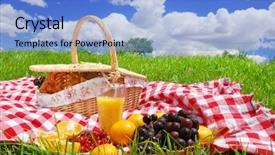  Presentation with picnic - Slides having picnic background and a light blue colored foreground