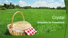  Presentation with picnic - Beautiful presentation design featuring picnic backdrop and a  colored foreground