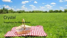  Presentation with picnic - Beautiful presentation theme featuring picnic backdrop and a tawny brown colored foreground