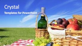  Presentation with picnic - Theme featuring picnic background and a cobalt blue colored foreground