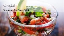  Presentation with glass - PPT theme having pico-de-gallo-salsa background and a white colored foreground