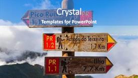  Presentation with signboard - Slide deck consisting of pico ruivo in madeira portugal background and a teal colored foreground