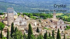  Presentation with italy - Presentation theme consisting of pics - medieval town of assisi umbria background and a teal colored foreground