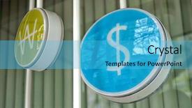  Presentation with dollar sign - Presentation theme enhanced with pictogram - dollar sign and the won background and a teal colored foreground