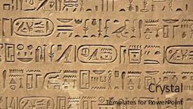  Presentation with sandstone - Presentation design having pictogram - egiptian hieroglyphs carved in sandstone background and a coral colored foreground