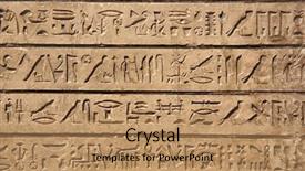  Presentation with sandstone - Theme having pictogram - egyptian hieroglyphs carved in sandstone background and a coral colored foreground