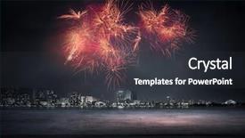  Presentation with fireworks - Theme enhanced with pictogram - fireworks in sky background and a dark gray colored foreground