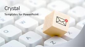  Presentation with email - Colorful theme enhanced with pictogram - new email graphic on wooden backdrop and a white colored foreground
