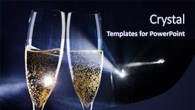  Presentation with spotlight - Slides with pictogram - two glasses of champagne background and a wine colored foreground