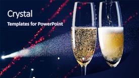  Presentation with new year - Colorful theme enhanced with pictogram - two glasses of champagne backdrop and a navy blue colored foreground