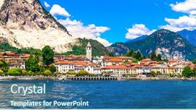 Presentation with tourist - Colorful slide set enhanced with pictorial - beautiful baveno - famous tourist backdrop and a ocean colored foreground