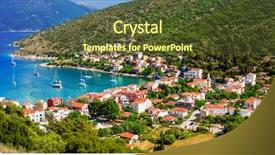  Presentation with beautiful places vietnam - Beautiful slide set featuring pictorial - beautiful places of greece ionian backdrop and a tawny brown colored foreground