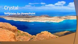  Presentation with scenery - Audience pleasing PPT layouts consisting of pictorial - scenery of volcanic lanzarote backdrop and a teal colored foreground