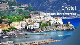  Presentation with coastal - Amazing presentation theme having pictorial coastal town amalfi italy backdrop and a ocean colored foreground